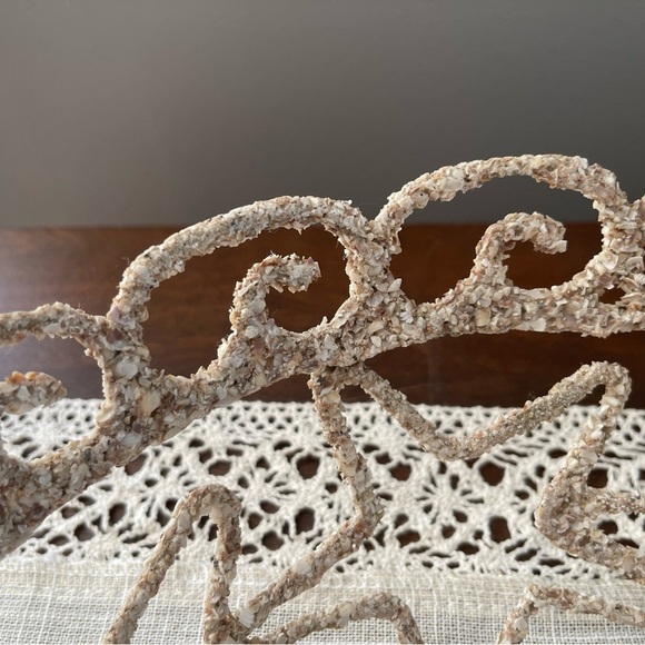 Unique Seashell Covered Decorative metal Bowl Sand Dollar Beach House gift‎ - Picture 6 of 10